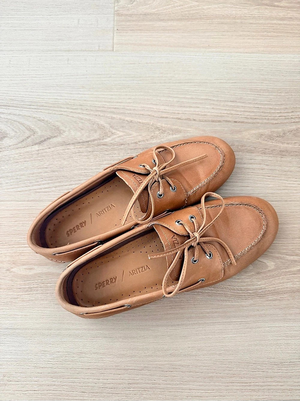 Sperry x Aritzia Leather Slim Boat Shoes Brown US 9.5